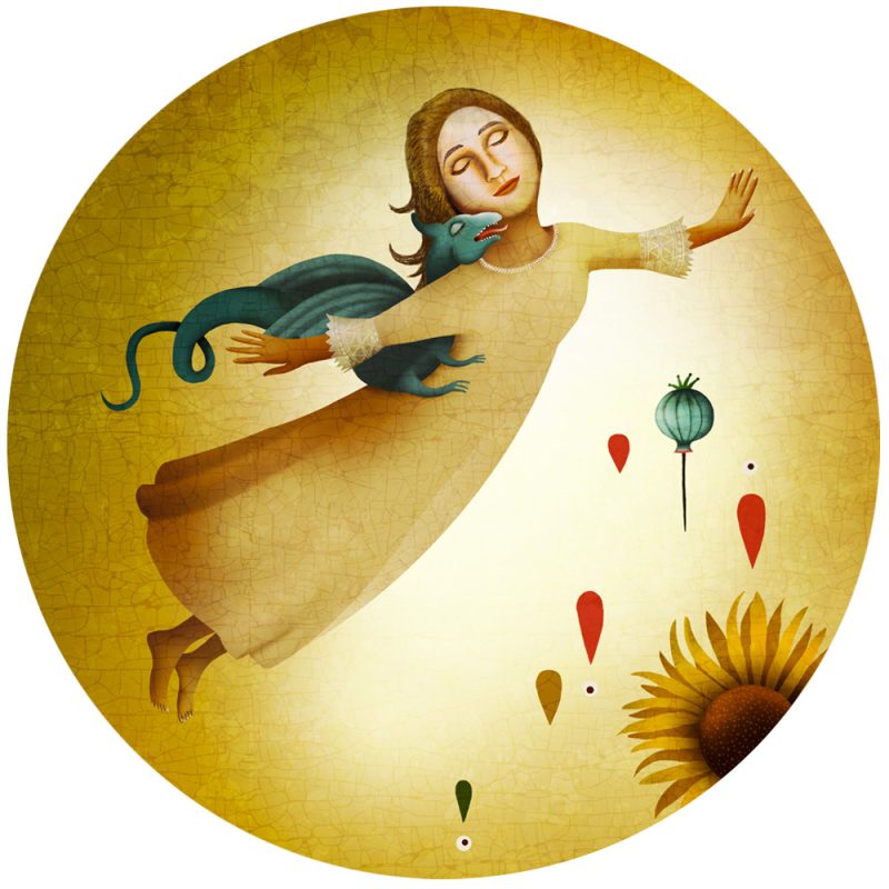 Tableau rond - impression unique sur bois par Anouchka Nowa – Série Quatre saisons