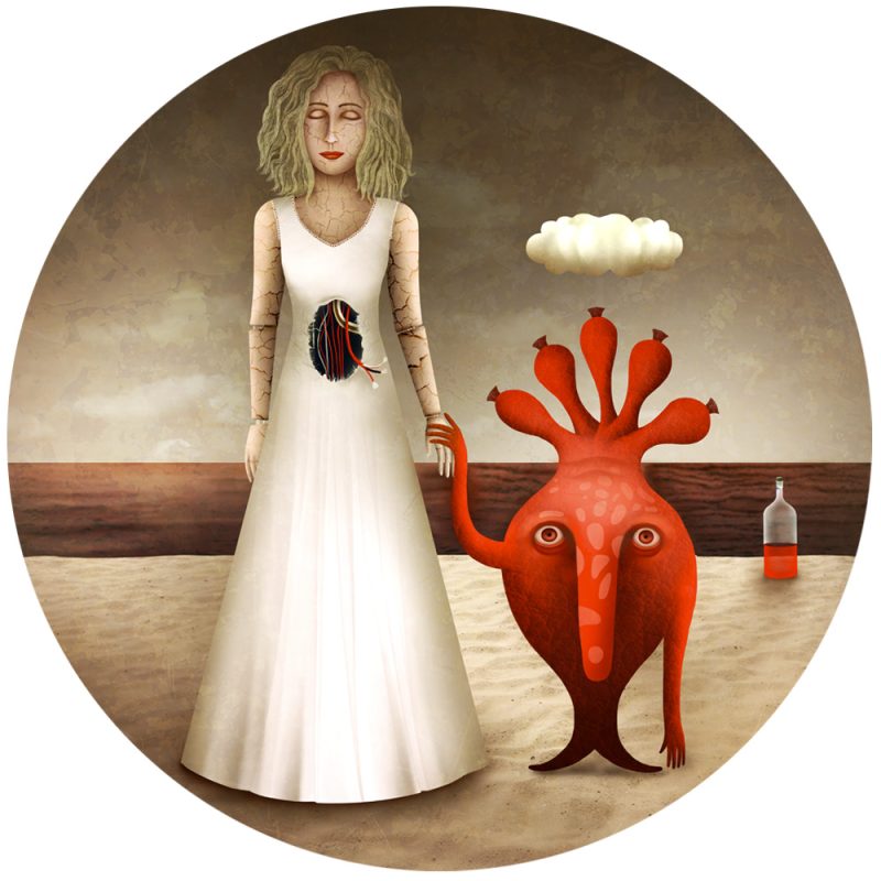 Tableau rond par Anouchka Nowa – Série Carnage