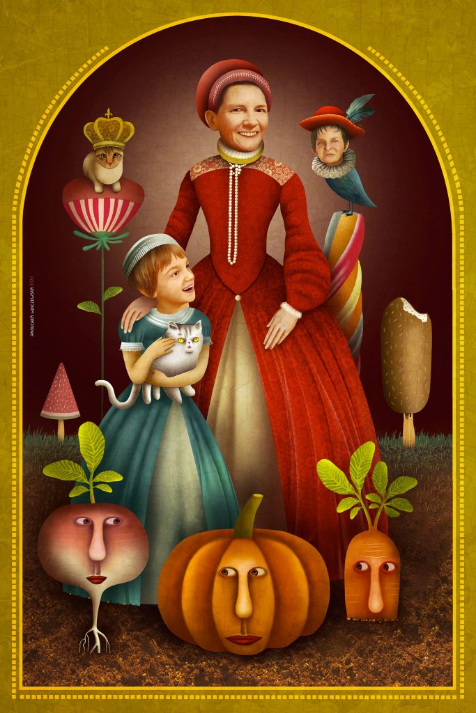 Portrait personnalisé réalisé par Anouchka Nowa – Série Portraits médiévaux
